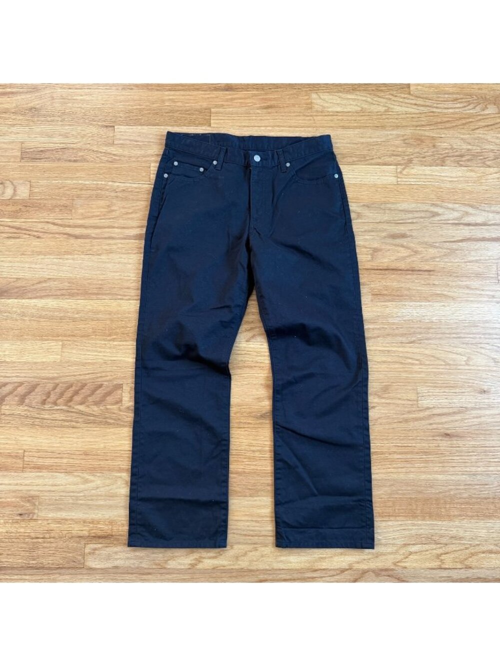 United Arrows Japan Green Label Relaxing Sateen Navy Straight Leg Pants 34/30
